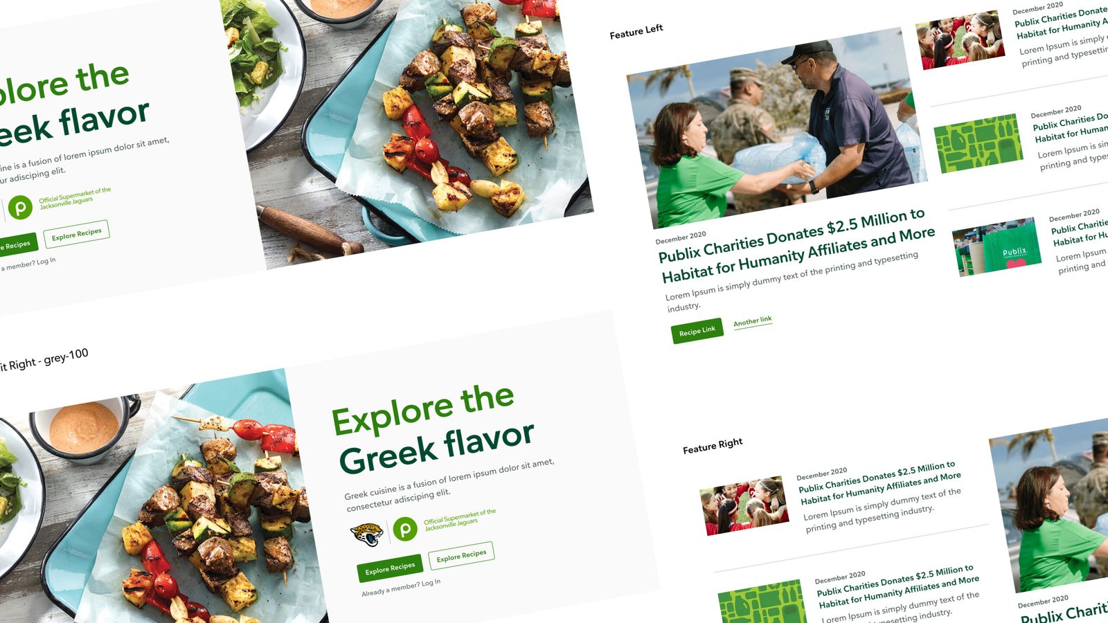 Club Publix microsite built with the component system
