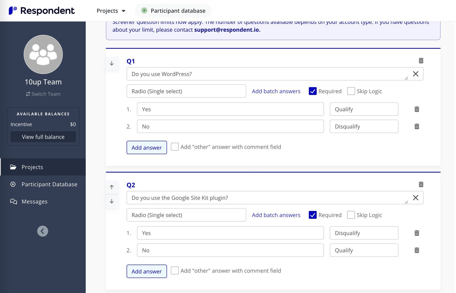 Recruitment screener questions for WordPress users new to Site Kit